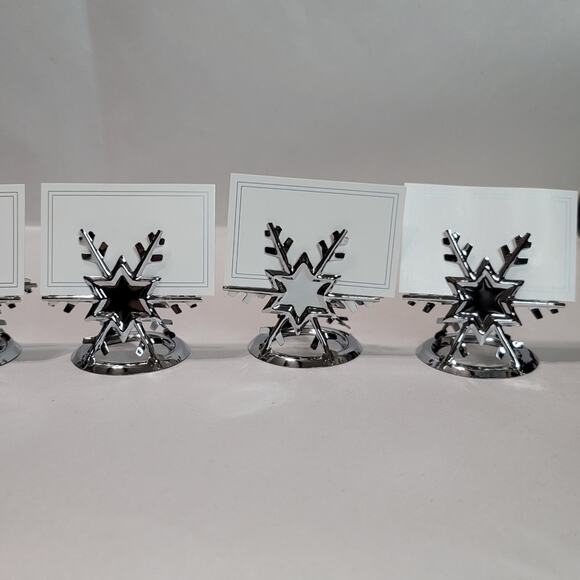 Pier 1 Imports Silver-Tone Six Snowflakes Place Card Holders - Picture 6 of 12